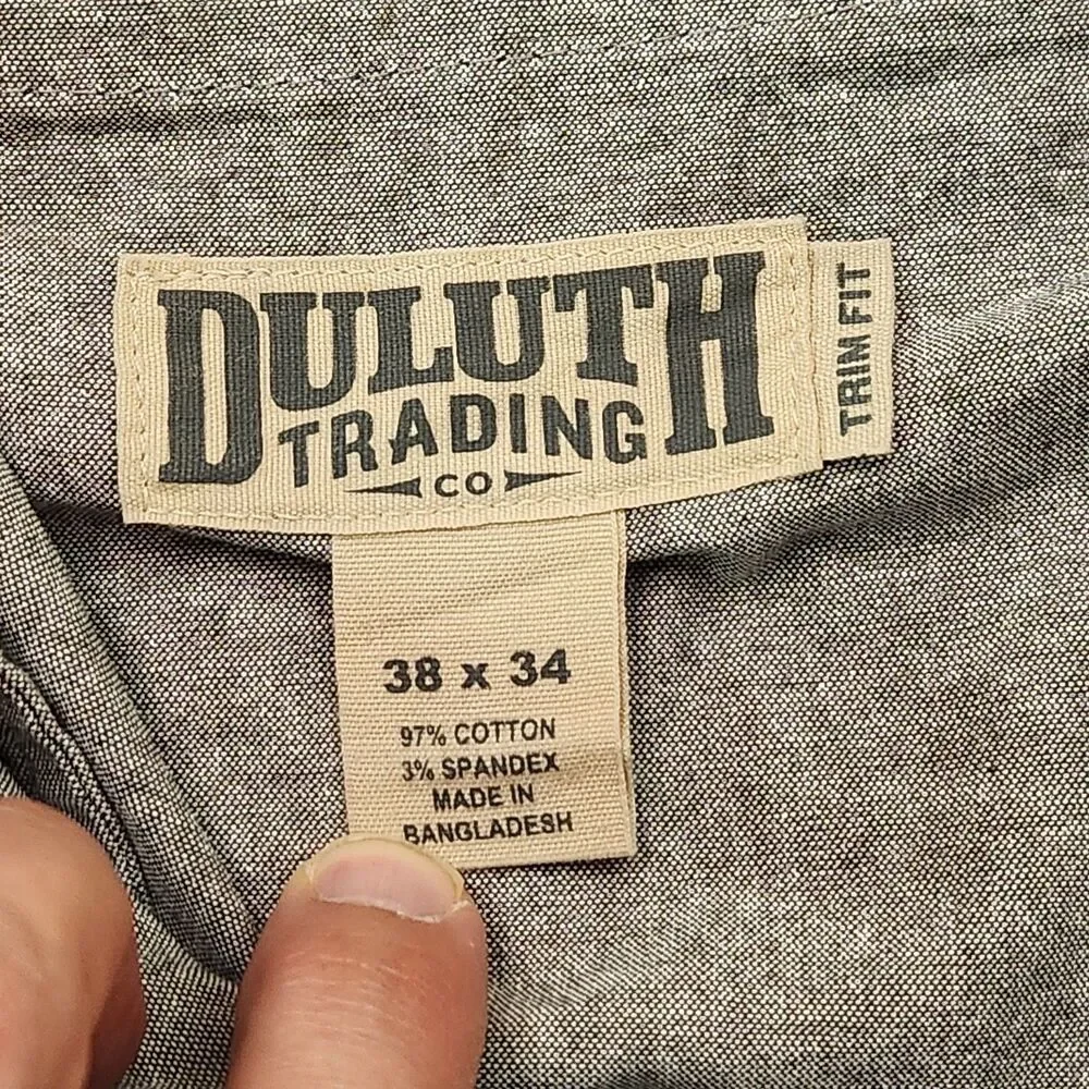 Duluth Flex‎ Ballroom Khakis Pants Men's Size 38x34 Navy Blue Trim Fit Straight
